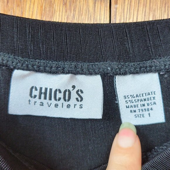 Vintage 90s/Y2K Chico's Black Stretch Mermaid Skirt - Picture 6 of 7